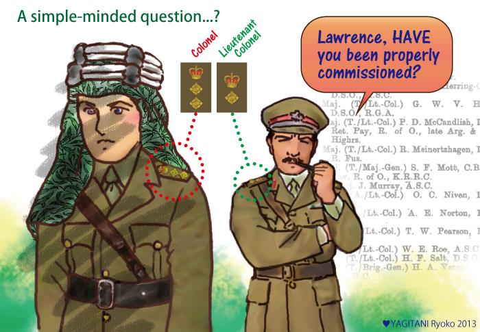 Col. Meinertzhagen askes a simple question to Col. T. E. Lawrence in 1919