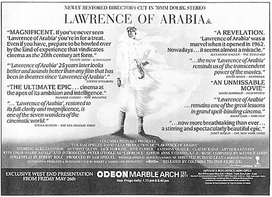 [Lawrence of Arabia, May 1989]